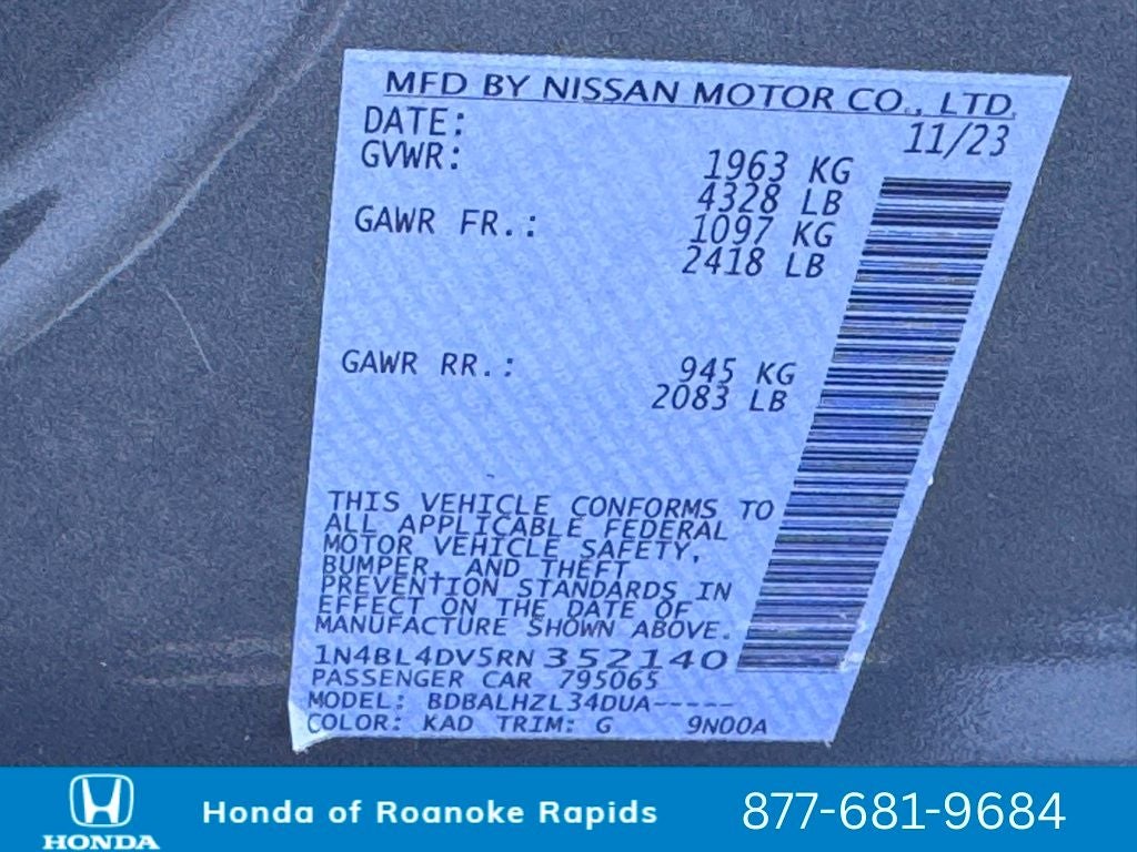 2024 Nissan Altima 2.5 SV